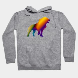 Cute Color Gradient Lion Shape Drawing Hoodie